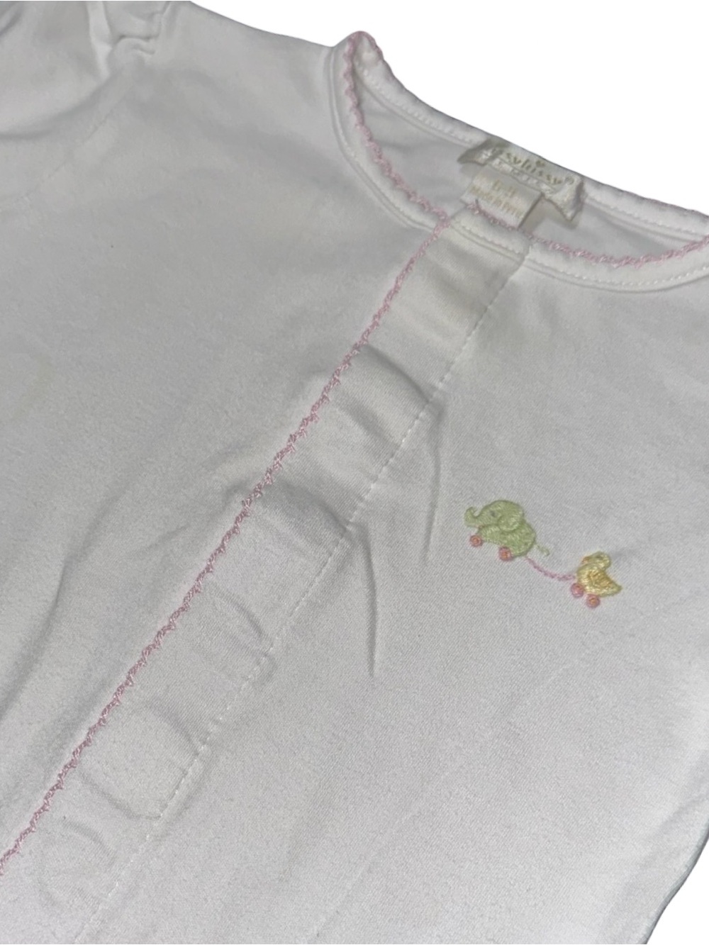 Kissy Kissy Infant Baby Girl Size 6 9 mos White Snap Front Sleep Sac Footed Pjs